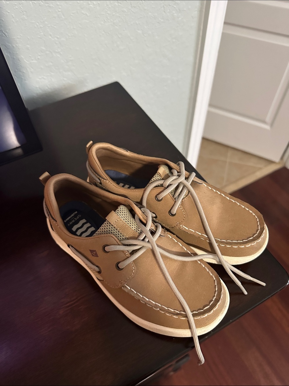 Sperry Kids Tan Lace-Up Boat Sneakers